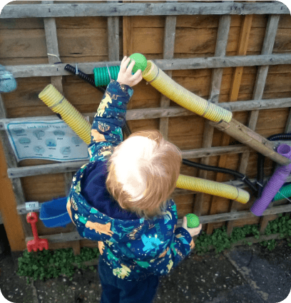 A child learning numbers