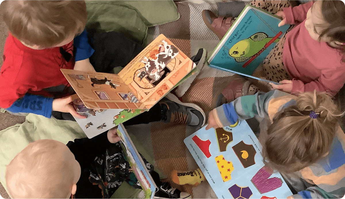 A child learning numbers